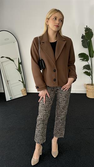 Astarlı Premium Kaşe Kaban Kahverengi