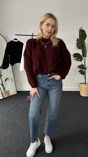 Balıkçıyaka Balon Kol Kazak Bordo