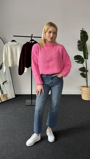 Balıkçıyaka Balon Kol Kazak Pembe