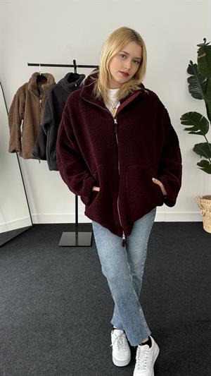 Bear Kumaş Ceket Bordo