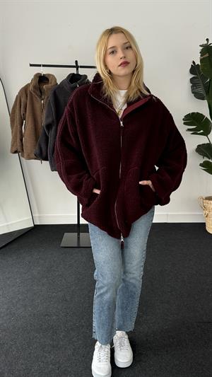 Bear Kumaş Ceket Bordo