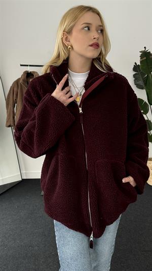 Bear Kumaş Ceket Bordo