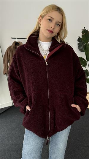 Bear Kumaş Ceket Bordo