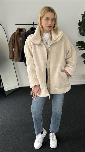 Bear Kumaş Ceket Ekru