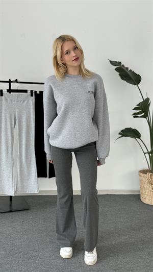 Beli Fitilli İspanyol Paça Pantolon Füme 