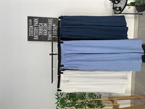 Beli Lastikli Bol Paça Keten Pantolon Bebek Mavisi