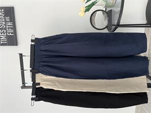 Beli Lastikli Gabardin Kumaş Şalvar Pantolon Siyah 