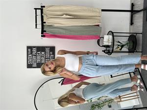 Beli Lastikli Müslin Kumaş Pantolon Bebek Mavisi