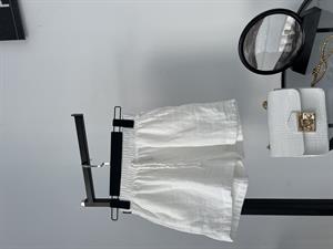 Beli Lastikli Müslin Kumaş Şort Beyaz