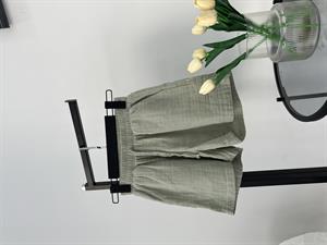 Beli Lastikli Müslin Kumaş Şort Yeşil