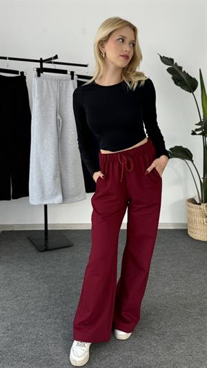 Beli Lastikli Üç İplik Şardonlu Zr Kalıp Esofman Bordo