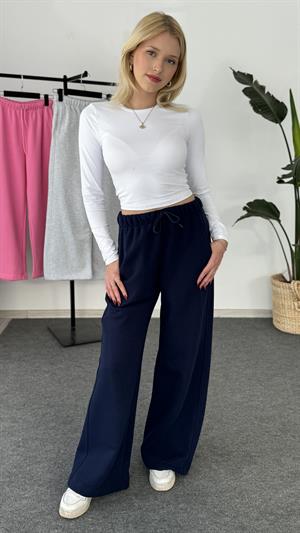 Beli Lastikli Üç İplik Şardonlu Zr Kalıp Esofman Lacivert