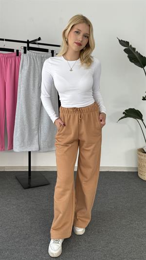 Beli Lastikli Üç İplik Şardonlu Zr Kalıp Esofman Sütlü Kahve