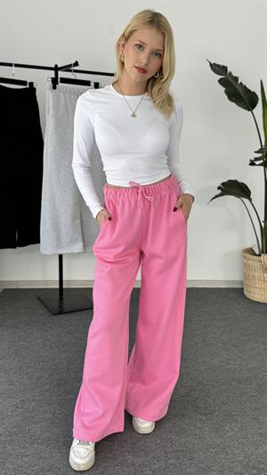 Beli Lastikli Üç İplik Şardonlu Zr Kalıp Esofman Pembe