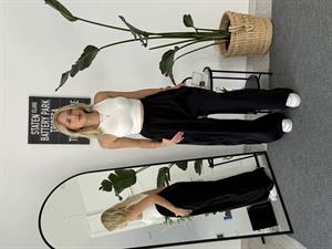 Beli Lastikli Yazlık Kumaş Palazzo Pantolon Siyah