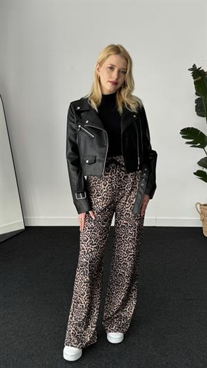 Beli Latikli Leopar Eşofman Kahverengi