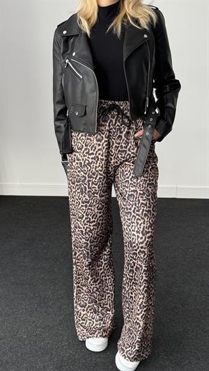 Beli Latikli Leopar Eşofman Kahverengi