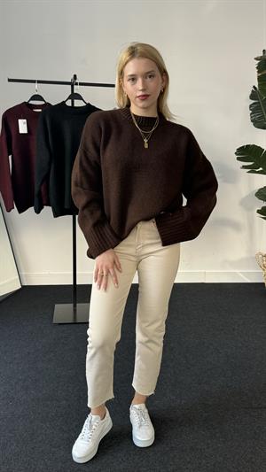 Bisiklet Yaka Basic Kazak Kahverengi