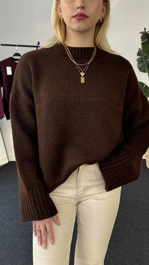 Bisiklet Yaka Basic Kazak Kahverengi