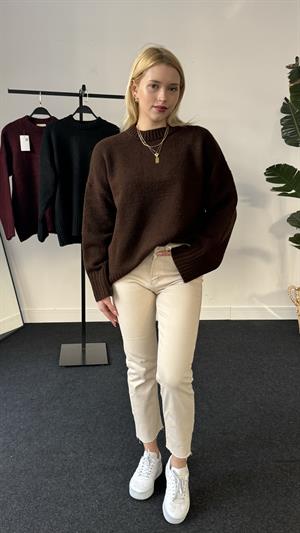 Bisiklet Yaka Basic Kazak Kahverengi