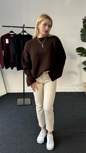 Bisiklet Yaka Basic Kazak Kahverengi