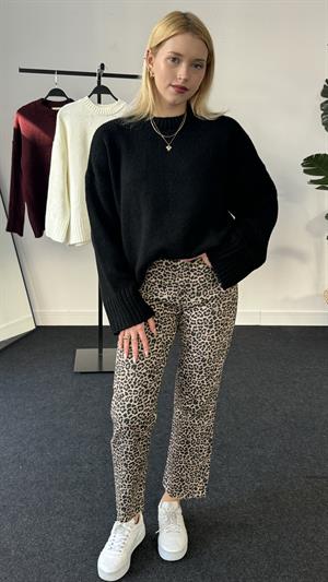 Bisiklet Yaka Basic Kazak Siyah