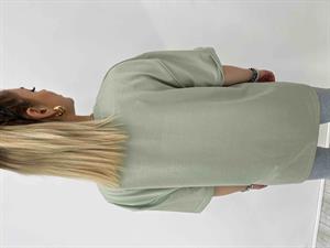 Bisiklet Yaka İki İplik Basic Tshirt - Mint Yeşili