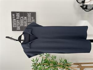 Bol Kesim Cepli Polo Yaka Modal Kumaş Kısa Kol Midi Boy Elbise Antrasit