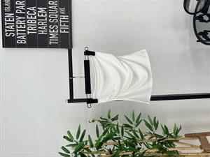 Büzgülü Kalın Streç Yanı Yırtmaclı Büstiyer Beyaz