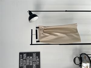 Büzgülü Yırtmaç Detaylı Keten Midi Etek Taş 