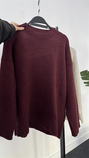 Çelik Dokuma Pomella Kazak Bordo 