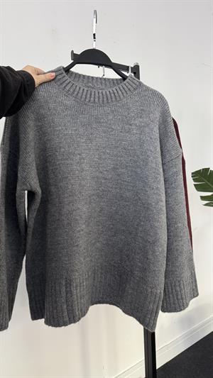 Çelik Dokuma Pomella Kazak Gri