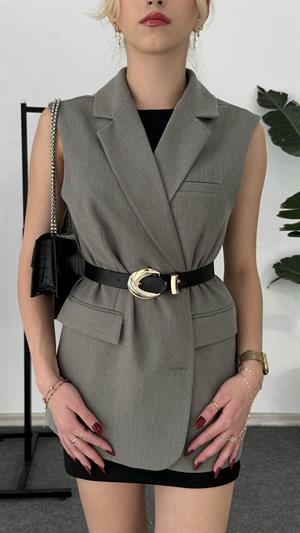 Çift Düğmeli Astarlı Lüx Kalite Yelek Haki