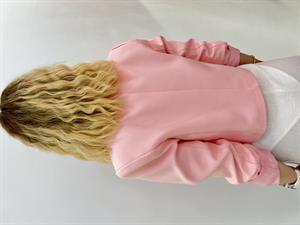 Crop Ceket İki Düğmeli Kısa İçi Astarlı - Pembe