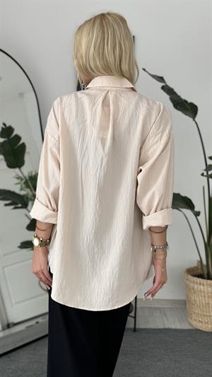 Düşük Omuz Önü Tek Cepli Gömlek Taş