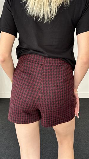 Ekoseli Şort Etek Kırmızı