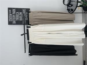 Gabardin Kumaş Bol Paça Palazzo Pantolon  Beyaz