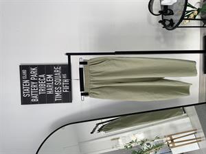 Gabardin Kumaş Dizi Dikiş Detay Şalvar Pantolon Yeşil