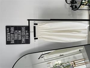 Gabardin Kumaş Dizi Dikiş Detay Şalvar Pantolon Beyaz