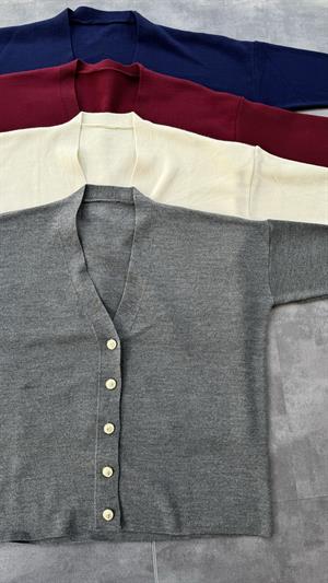 Gold Düğme Detaylı Triko Hırka Antrasit