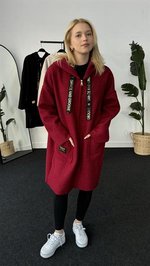 İtalyan Buklet Tasarım Kaşe Kaban Bordo 