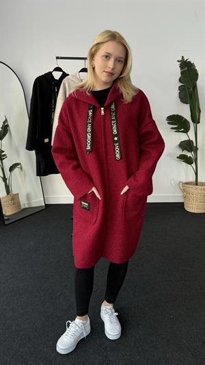 İtalyan Buklet Tasarım Kaşe Kaban Bordo 