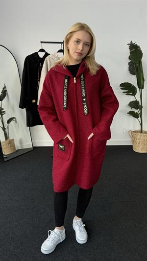 İtalyan Buklet Tasarım Kaşe Kaban Bordo 