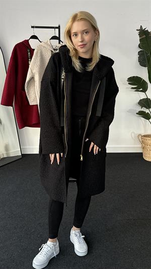 İtalyan Buklet Tasarım Kaşe Kaban Siyah