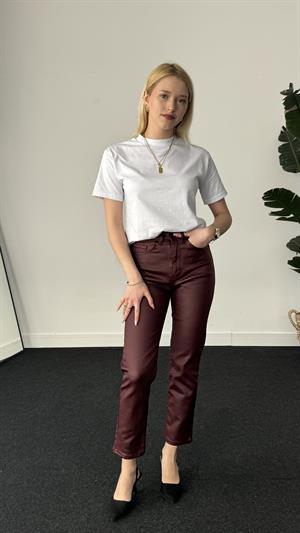 Kaplama Mum Pantolon Bordo 