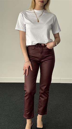 Kaplama Mum Pantolon Bordo 