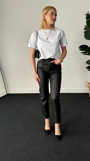 Kaplama Mum Pantolon Siyah