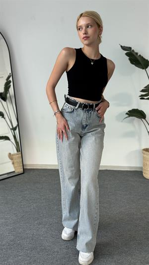 Kar Yıkamalı Bol Paça Jean 