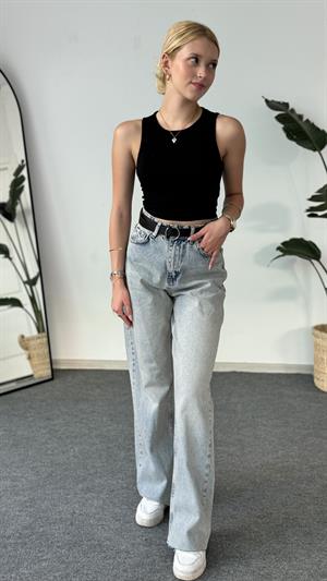 Kar Yıkamalı Bol Paça Jean 