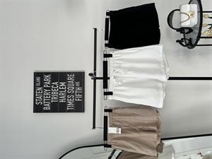 Keten Cepli Beli Lastikli  Kısa Şort Beyaz